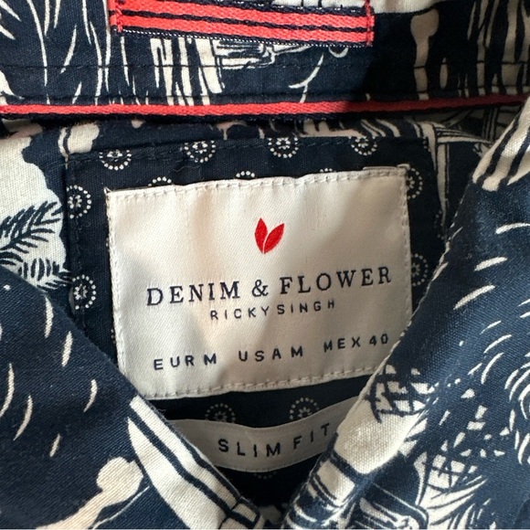 Denim And Flower, Men’s Medium, Slim Fit, Summer Vacation Polo, Lot Of 2 - Picture 3 of 4